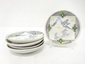 古伊万里　印判手　一富士二鷹三茄子　小皿　5客揃